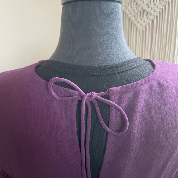 SOLD | Free People Retro Sheer Blouse in Dark Purple - SOLD - Picture 4 of 16
